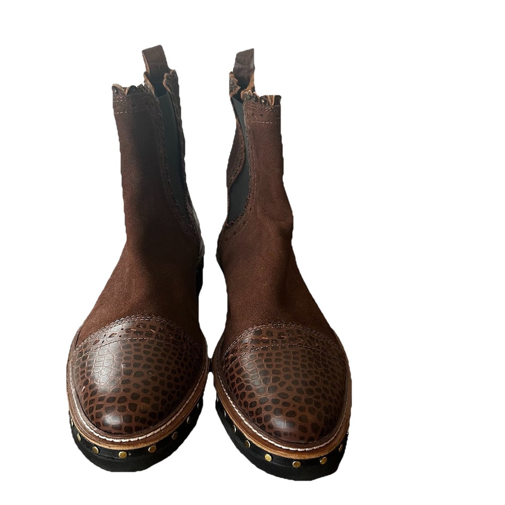 Free People‎ Atlas Chelsea Boots Brown Leather Upper Shoes Size EU 40 US 9.5 *R* - Picture 2 of 14